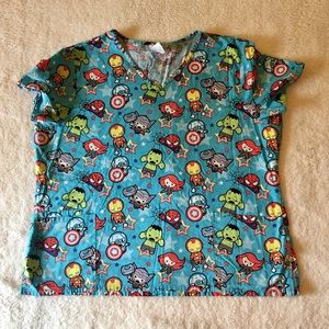 Avengers scrub top